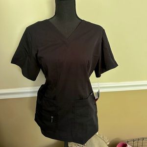 Black Scrub Top, ADAR, Set of TWO